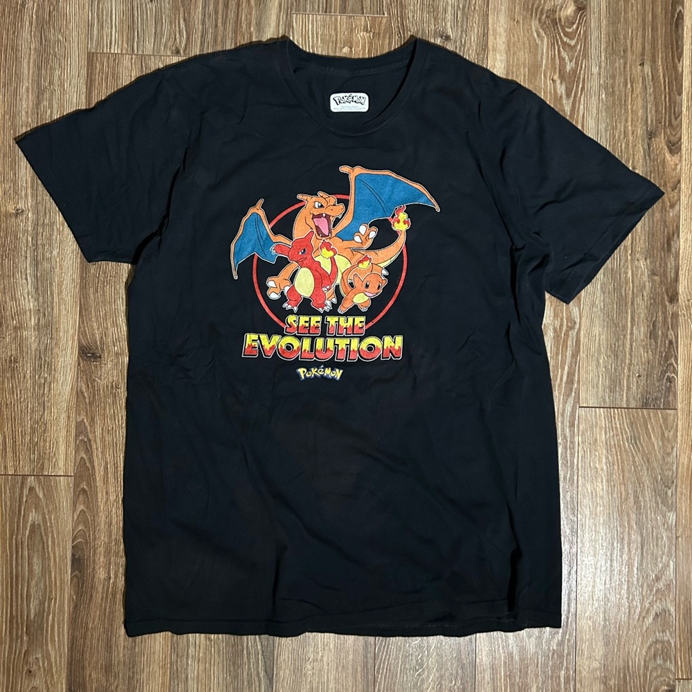 Pokémon Charizard Evolution Black T-Shirt